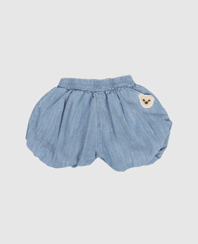 Palm Angels Children's blue shorts with a patch PGX8001S26DEN001