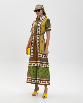 Alemais Contina green linen shirt dress 6535D