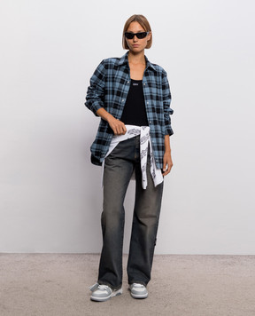 Off-White Blue jeans with a worn effect 2FM00607B