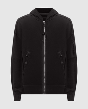 C.P. Company Black sports jacket with logo patch MSS716M005086W