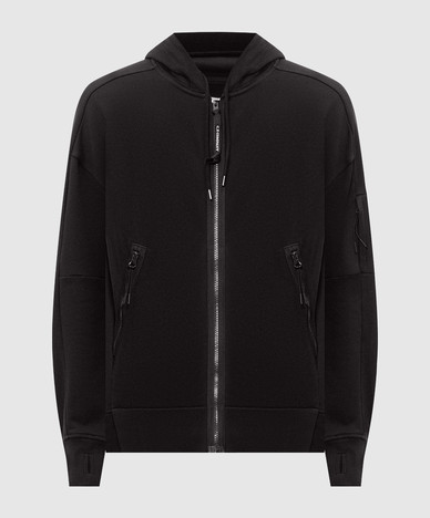 Black sports jacket with logo patch