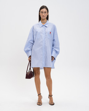 Off-White Blue striped shirt dress 2DG00EF25FAB001
