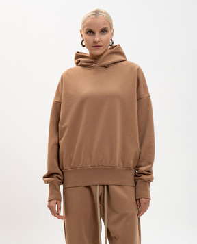 Fear of God Brown hoodie with logo patch FG25FW12121TER
