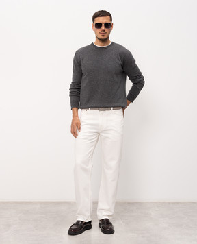 Valentino Grey cashmere jumper with embroidered emblem 9V3KC37KBCG