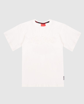 Sprayground Children's beige T-shirt with logo embroidery SPY1459IVO