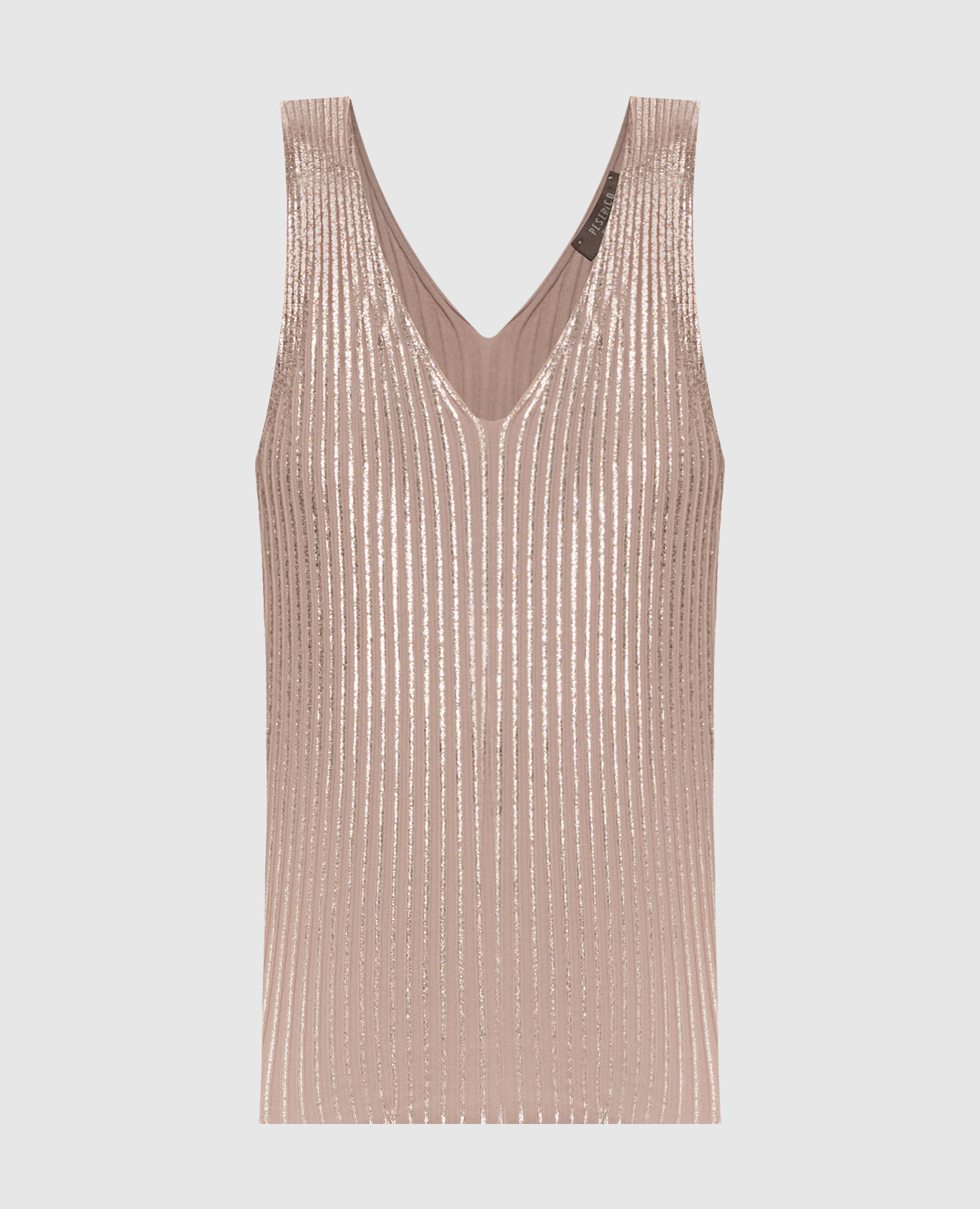 

Beige ribbed top Peserico