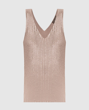 Peserico Beige ribbed top E99107F1809209