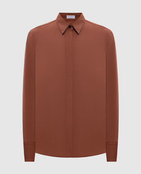 Brunello Cucinelli Brown shirt with monil chain M0091MA606