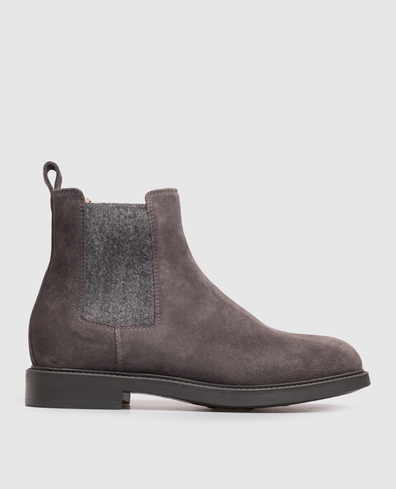 Grey suede chelsea boots