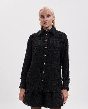 Balmain Black tweed shirt HF1HD005XM07