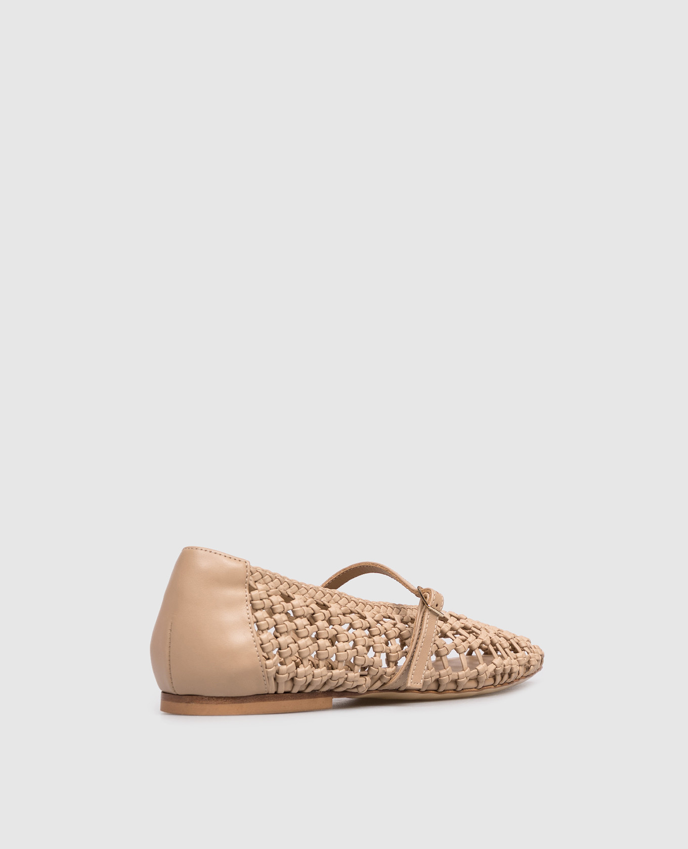 

Beige leather ballet flats with weaving Babe Pay Pls