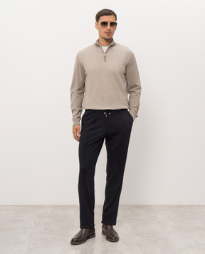 Stefano Ricci Navy blue wool pants M1T81A0024W0001D