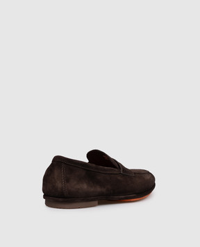 Santoni Brown nubuck loafers with gradient effect MCNG19298SI6SEAA