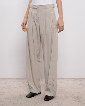 The Row Gray Iven pants with silk 10831W4403