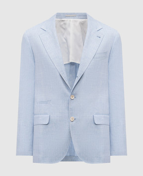 Brunello Cucinelli Blue linen and wool jacket MZ4087BTD