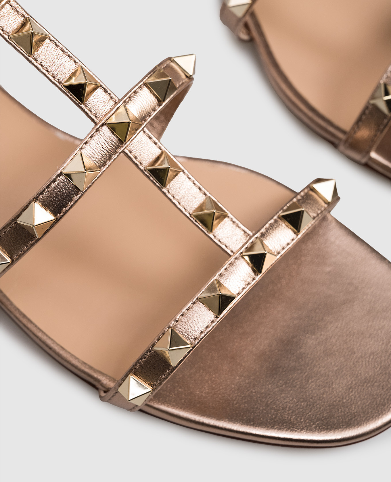 

Pink Rockstud leather sandals Valentino