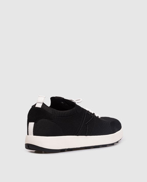 Kiton Black sneakers with monogram embroidery USSA031N01217
