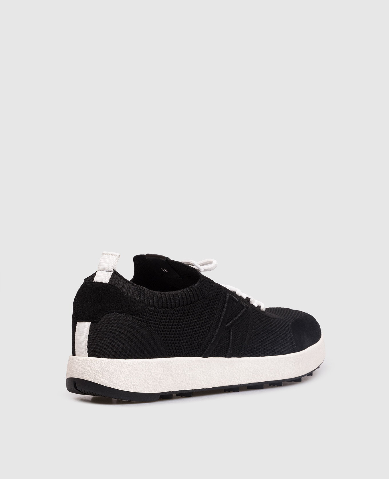 Black sneakers with monogram embroidery Kiton 3