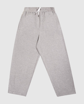 Brunello Cucinelli Children's gray sweatpants with lurex BG930E651B
