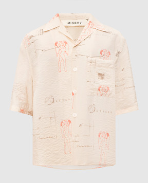 Misbhv Beige Devil Postcard shirt 260M104