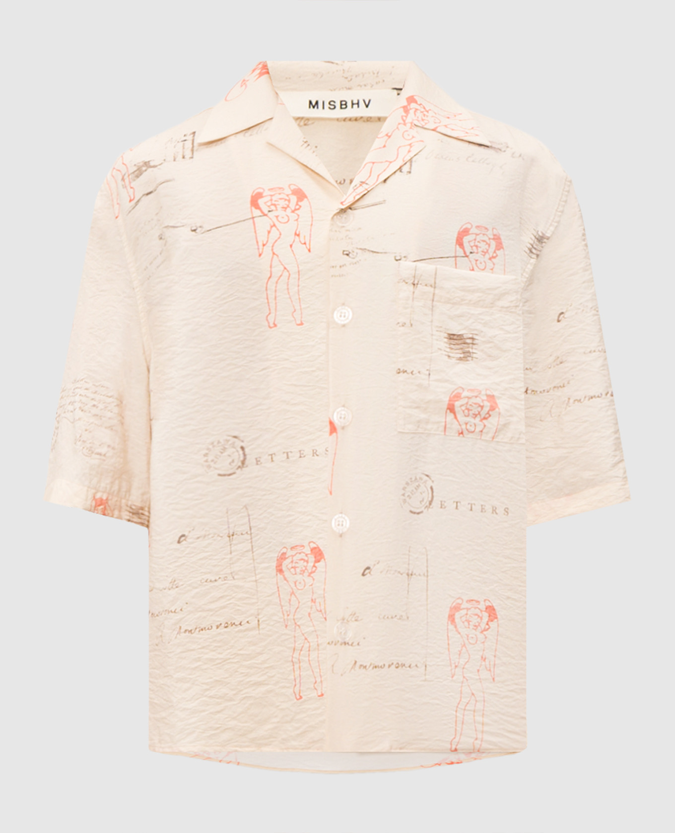 Beige Devil Postcard shirt