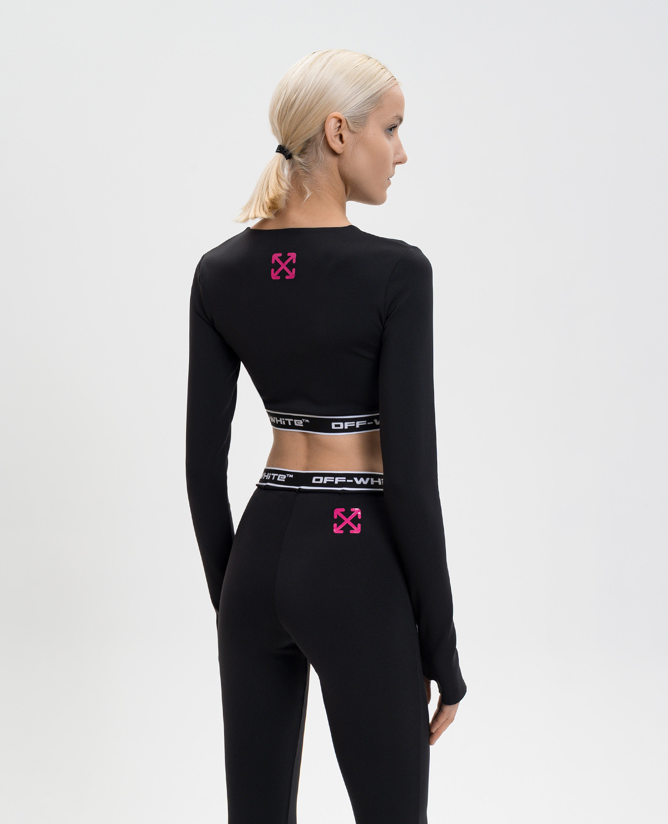 

Black cropped top with logo Off-White
