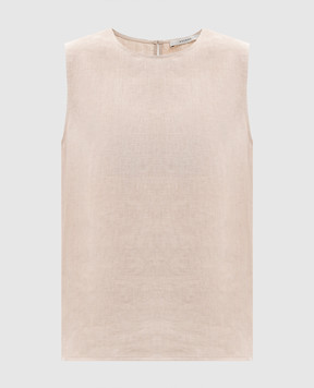 Asceno Beige Trento linen top T088F66C510