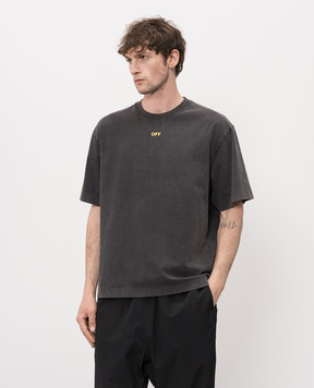 Off-White Gray T-shirt with Fallen Caravaggio print 44MAA120S26J00B