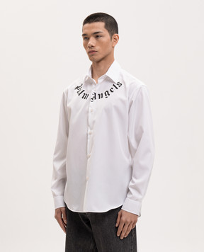 Palm Angels White shirt with logo print PMGE04KS26FAB001
