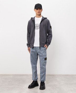 Stone Island Grey sports jacket with logo patch L1S156100061S0051