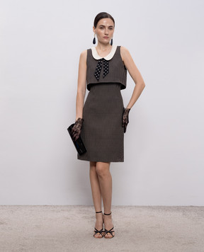 Valentino Black wool and silk patterned dress 8B3VAHZ09TG