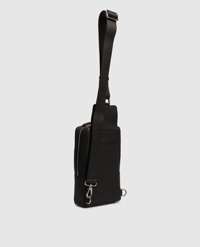 Enrico Mandelli Black leather sling bag 0CROSS7213