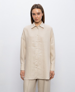 Agnona Beige linen shirt TD1113YU3049