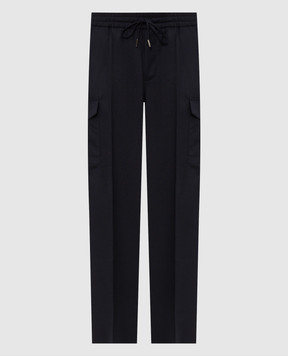 Castangia dal 1850 Blue wool and cashmere cargo pants VC2