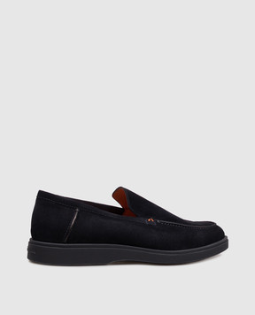 Santoni Blue suede loafers MGDG17824OOTBGEX