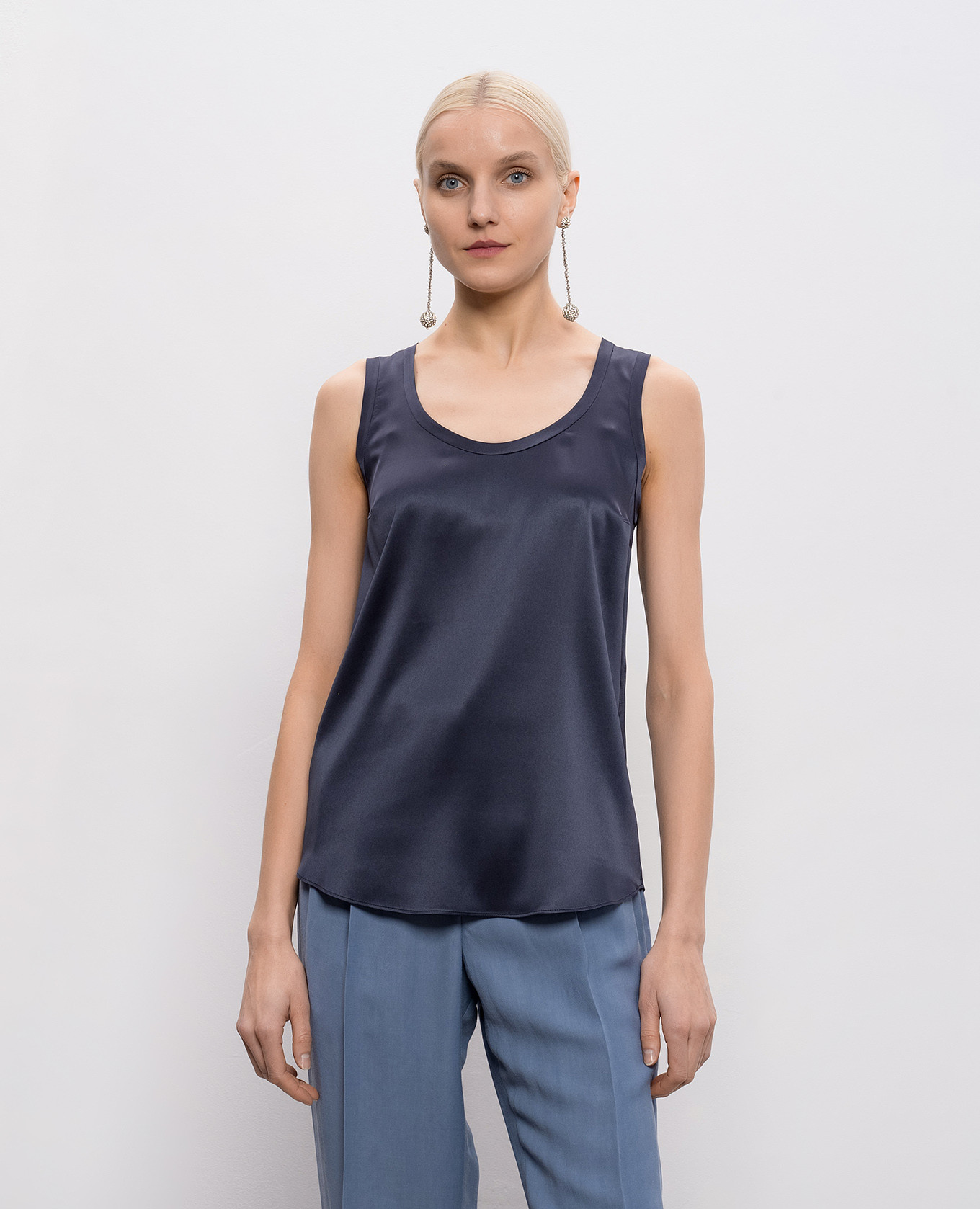 

Blue silk T-shirt Brunello Cucinelli