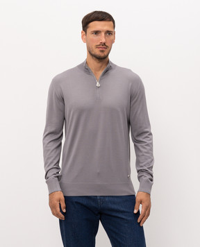 Stefano Ricci Gray wool jumper with zipper K303025L01F26345