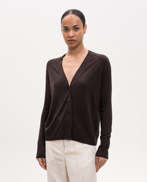 JOSEPH Gladi brown silk cardigan JF009843