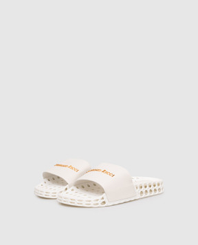 Stefano Ricci White perforated leather sliders UT50G777WY