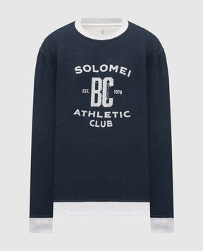 Brunello Cucinelli Blue sweatshirt with print MR8313380G