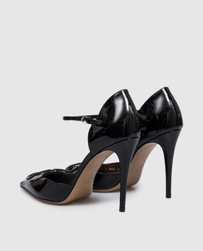 Valentino Black patent leather D'Orsay shoes with emblem 9W2S0NN6DUW