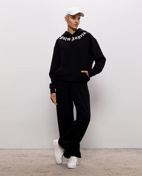 Palm Angels Black sweatpants with logo print PAMCH001FL002w
