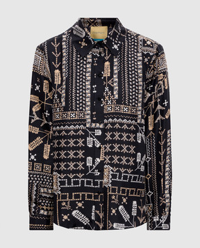 Momoni Black ARLES silk blouse MOSH001MO01