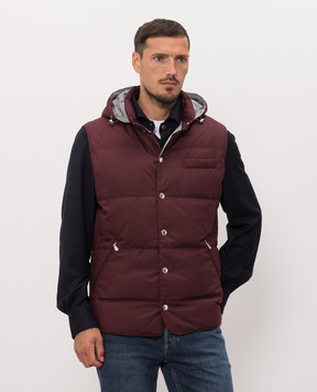 Brunello Cucinelli Burgundy down vest MV4081628