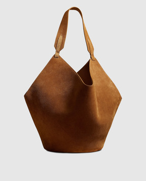 Khaite Lotus suede bag in brown HAITEBAG