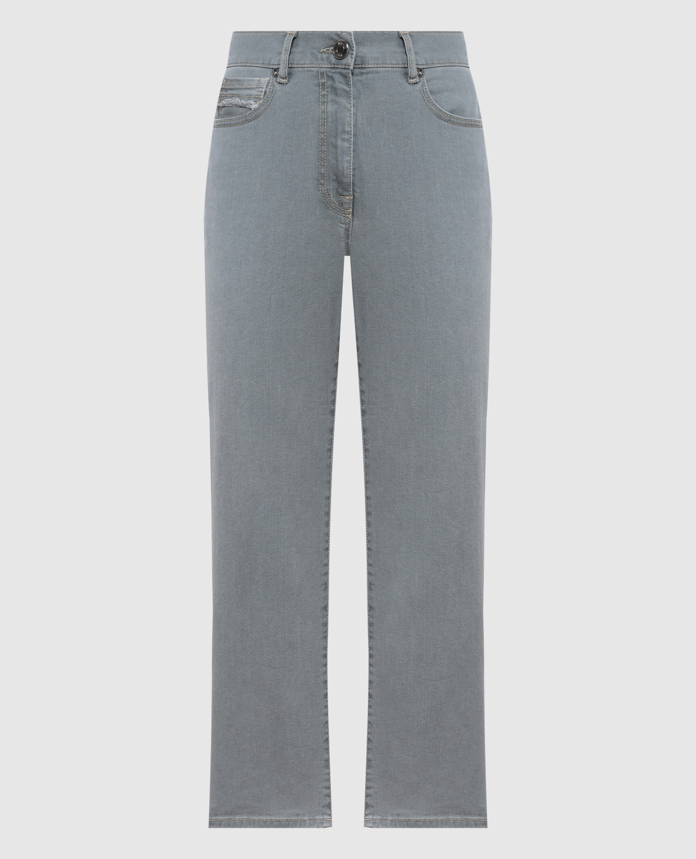 Grey jeans with logo patch Peserico