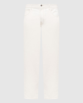 Canali White jeans with logo patch PD0163791729