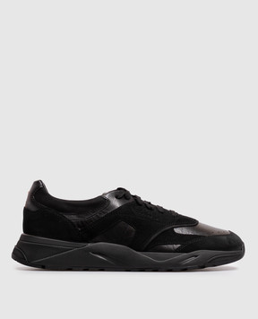 Santoni Black leather sneakers MBIM22112NERTKOH
