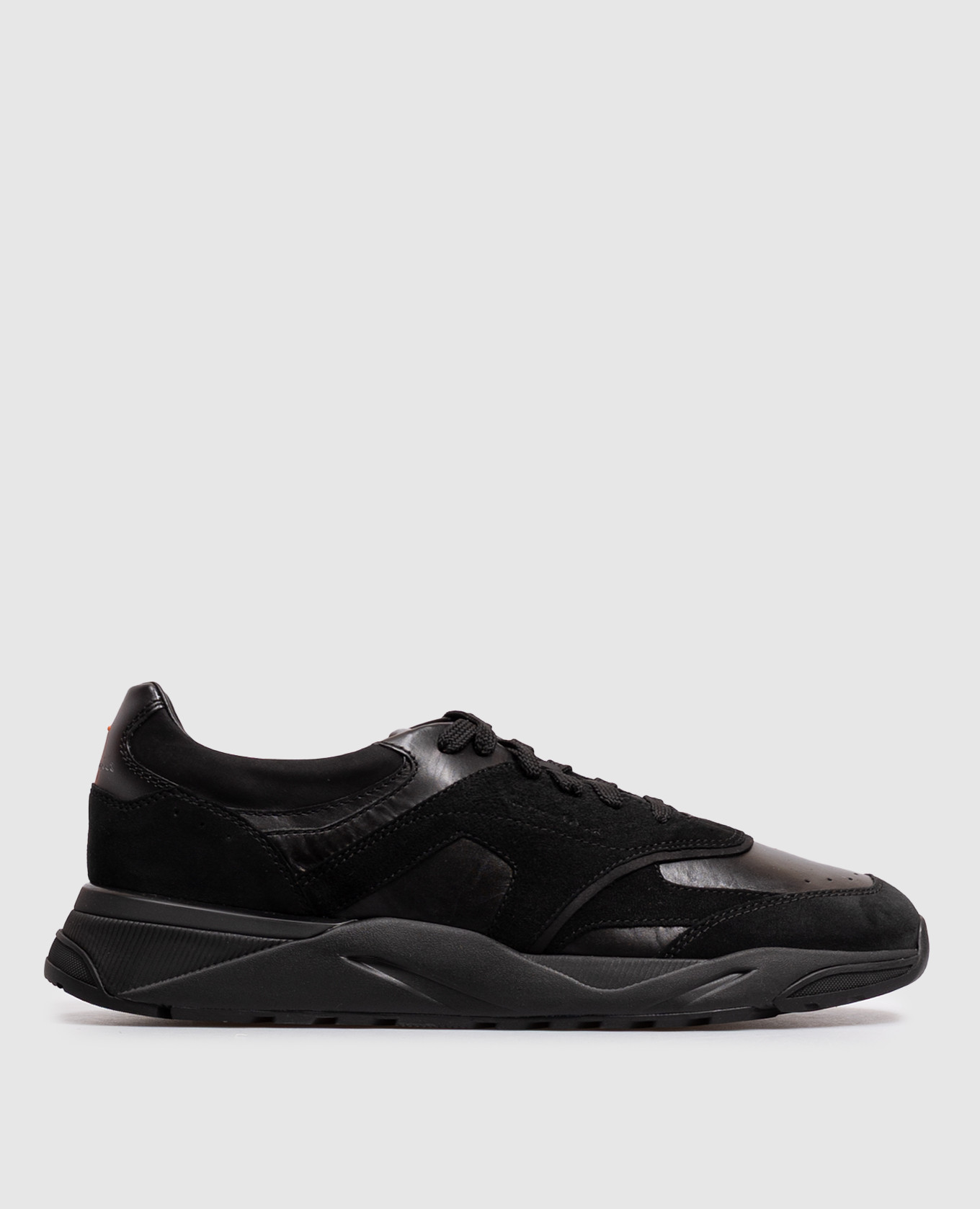 Black leather sneakers Santoni