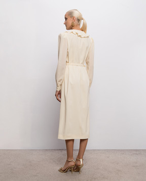 Alessandra Rich Ivory wool midi dress FABX4389F4843